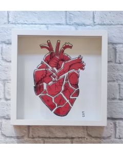 Loris Dogana, Coeur brisé, grafica in vitro, 27x27x6 cm