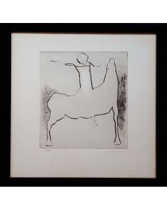 Marino Marini, Cavallo e cavaliere, acquaforte, 32x32 cm