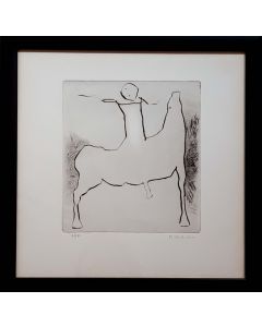 Marino Marini, Horse and Rider, etching, 32x32 cm