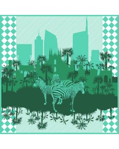 Matteo Menotto, Milano Exotica (green), three-colour screen printing, 33x33 cm