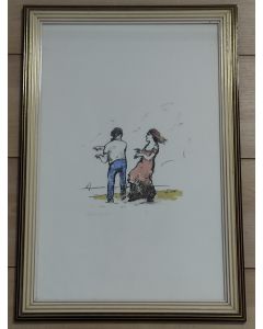 Renato Natali, Dancers on the beach, lithograph, 33x50 cm