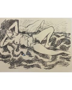 Renato Guttuso, Nudo di donna, litografia, 74,5x58,5 cm