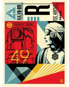 Obey (Shepard Fairey), Fragile cargo, serigrafia, 46x61 cm, 2022