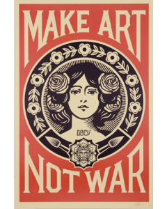 Obey (Shepard Fairey), Make art not war, serigrafia, 90x61 cm