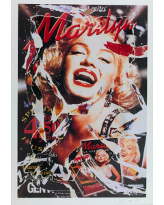 Mimmo Rotella, Omaggio a Marilyn 2, seridécollage, 70x100 cm