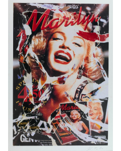 Mimmo Rotella, tribute to Marylin 2, seridécollage, 70x100 cm