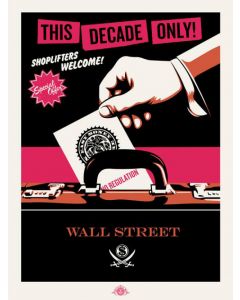 Obey (Shepard Fairey) & Jamie Reid, Shoplifters Welcome (pink, orange, black), serigrafia, 87x66 cm
