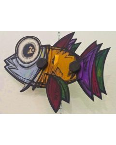 Yux, Fish, mixed tecniques on aluminium, 26 cm
