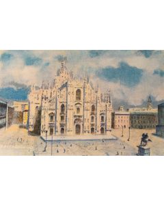 Natale Addamiano, Dome square, lithography, 32.5x50 cm