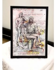 Giancarlo Prandelli, Pietà by Michelangelo, Ink and Colored Pencil on Paper, 29,5x20,5cm, (D188)