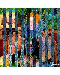 Dario Murri, Pop Elizabeth Vs Wallpaper, collage tridimensionale su tavola, 70x70 cm