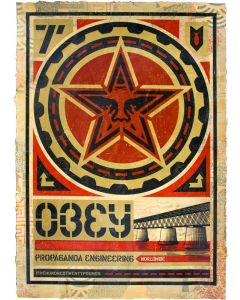 Obey (Shepard Fairey), Propoganda Engineering HPM, tecnica mista su carta, 74x107 cm, 2009 