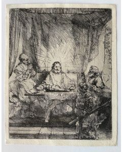 Rembrandt, La Cena di Emmaus, acquaforte , 21x16 cm