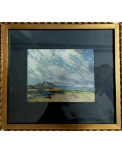 Anonimo, Paesaggio, acquerello su carta, 22x19,5 cm (con cornice), 1924 