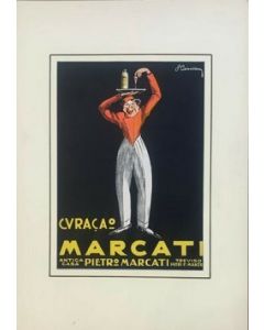Curacao pubblicità vintage di Pietro Marcati, 24x32 cm (35x50 cm con passepartout)