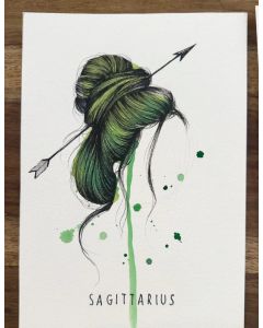 Sara Paglia, Sagittario, inchiostro e acquarello su carta, 15,5x23 cm 