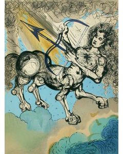 Salvador Dalì, Sagittario, litografia, 80x60 cm, tratta da Signes du Zodiaque, 1968