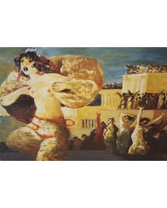 Salvatore Fiume, Aeneid, VII, Amata's fury, lithography, 60x80 cm, 1989/90