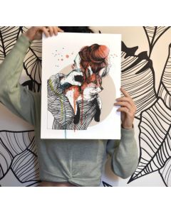 Sara Paglia, Saskia and her fox, print, 30x40 cm