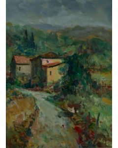 Antonio Sbrana, Senza titolo, olio su tavola, 30x40 cm