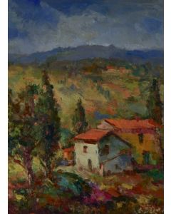 Antonio Sbrana, Colli, olio su tavola, 30x40 cm