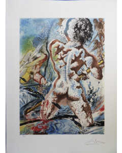 Salvador Dalì, Les Pecheurs, litografia su pergamena, 75x55 cm