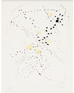 Lucio Fontana, L8 Concetto spaziale, Litografia a colori con buchi, 50x38,5 cm, 1955 