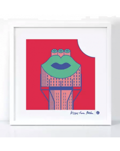 Fè, Kisses from Milan Torre Velasca, giclée print on Oikos paper, 50x50 cm, 2020