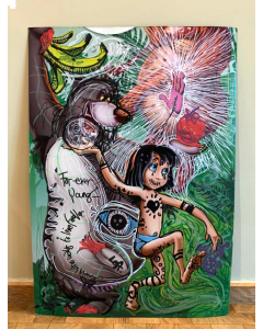 Nik Baeyens, Mowgli, retouchè su cartoncino, 79x55 cm