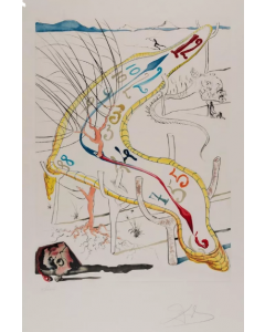 Salvador Dalì, The Gelatinous Watches of Space-Time (The Conquest of the Cosmos), puntasecca su cromolitografia, 70x100, 1974