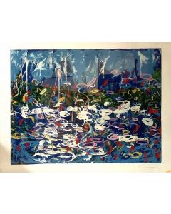 Mario Schifano, Water hyacinths, lithography, 83x112 cm