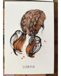 Sara Paglia, Scorpione, inchiostro e acquarello su carta, 15,5x23 cm 