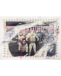 Enrico Pambianchi, Untitled, disegno e collage su carta, 25x36 cm, 2016