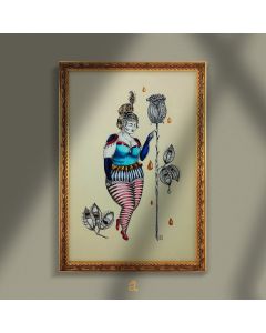 Aria Carelli, La bellezza ha le spine, china, acrilico e aquerello su carta, 34x49 cm (con cornice)