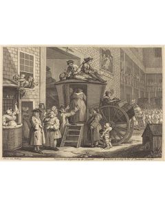 William Hogarth, The stage coach, etching and engraving, 42x32 cm