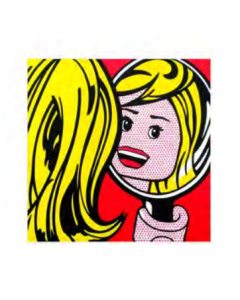 Stefano Bolcato, Girl in Mirror- Roy Lichtenstein, Graphic fine Art, 30x30 cm