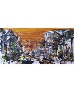 Francesco Palvarini, Sunset Boulevard, acrylic on canvas, 60x30 cm