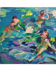 Claudio Malacarne, Swimming pool, serigrafia materica, 100x100 cm