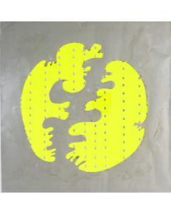 Lucio Fontana, Concetto spaziale, Teatrino, Cartone serigrafico con buchi e alluminio, 49,5x49,5 cm, 1965/66