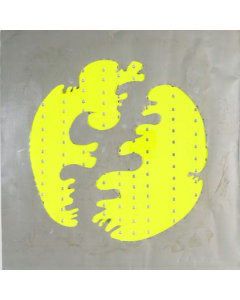 Lucio Fontana, Spatial Concept  (little Theatres), silkscreen on carboard with holes and aluminium, 49,5x49,5 cm, 1965/66