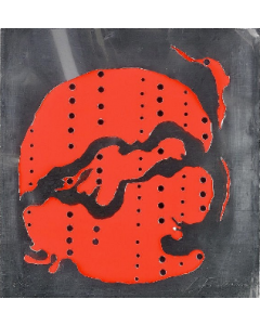 Lucio Fontana, Concetto spaziale, Teatrino, Cartone serigrafico con buchi e alluminio, 49,5x49,5 cm, 1965/66