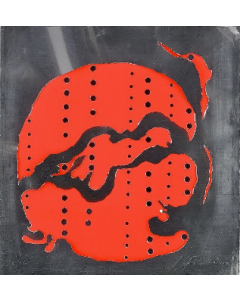 Lucio Fontana, Spatial Concept  (little Theatres), silkscreen on carboard with holes and aluminium, 49,5x49,5 cm, 1965/66