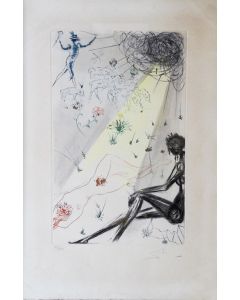 Salvador Dalì, The Shepherd from “Song of Songs of Solomon", drypoint etching and gold dust, 38x57 cm, 1971
