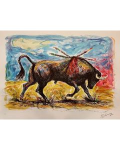 Giovan Francesco Gonzaga, Bull, lithography, 50x70 cm, 1986