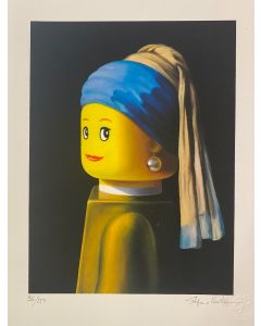 Stefano Bolcato, Ragazza con il turbante - Vermeer,grafica Fine Art, 30x37 cm
