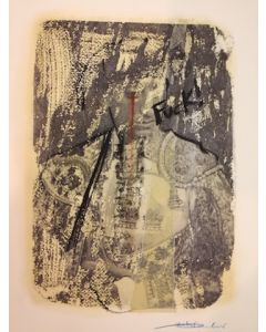 Enrico Pambianchi, Untitled, collage and drawing on canvas, 25x36 cm  