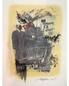 Enrico Pambianchi, Tiè, collage e disegno su carta, 25x36 cm
