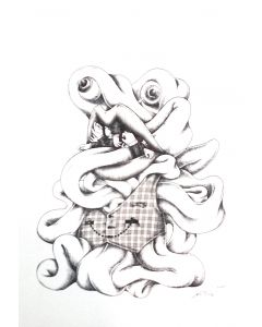 Loris Dogana, Uomo-Bocca, inchiostro su carta, 35x50 cm