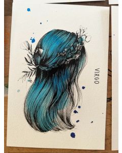 Sara Paglia, Virgo, ink and watercolour on paper, 15.5x23 cm 