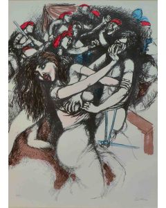 Renato Guttuso, Vespri siciliani, litografia, 70x54 cm